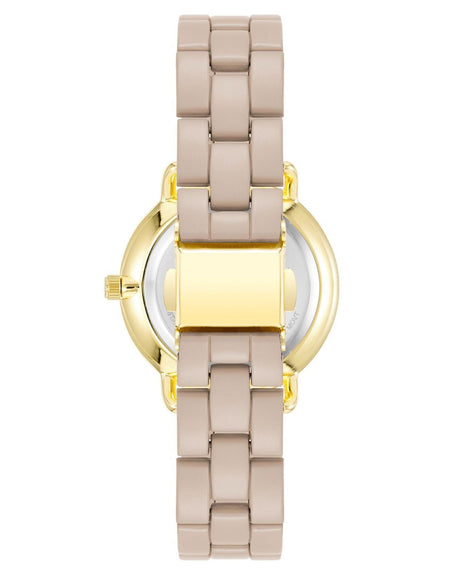 Golden Fashion Analog Watch with Rhinestone Facing One Size Women