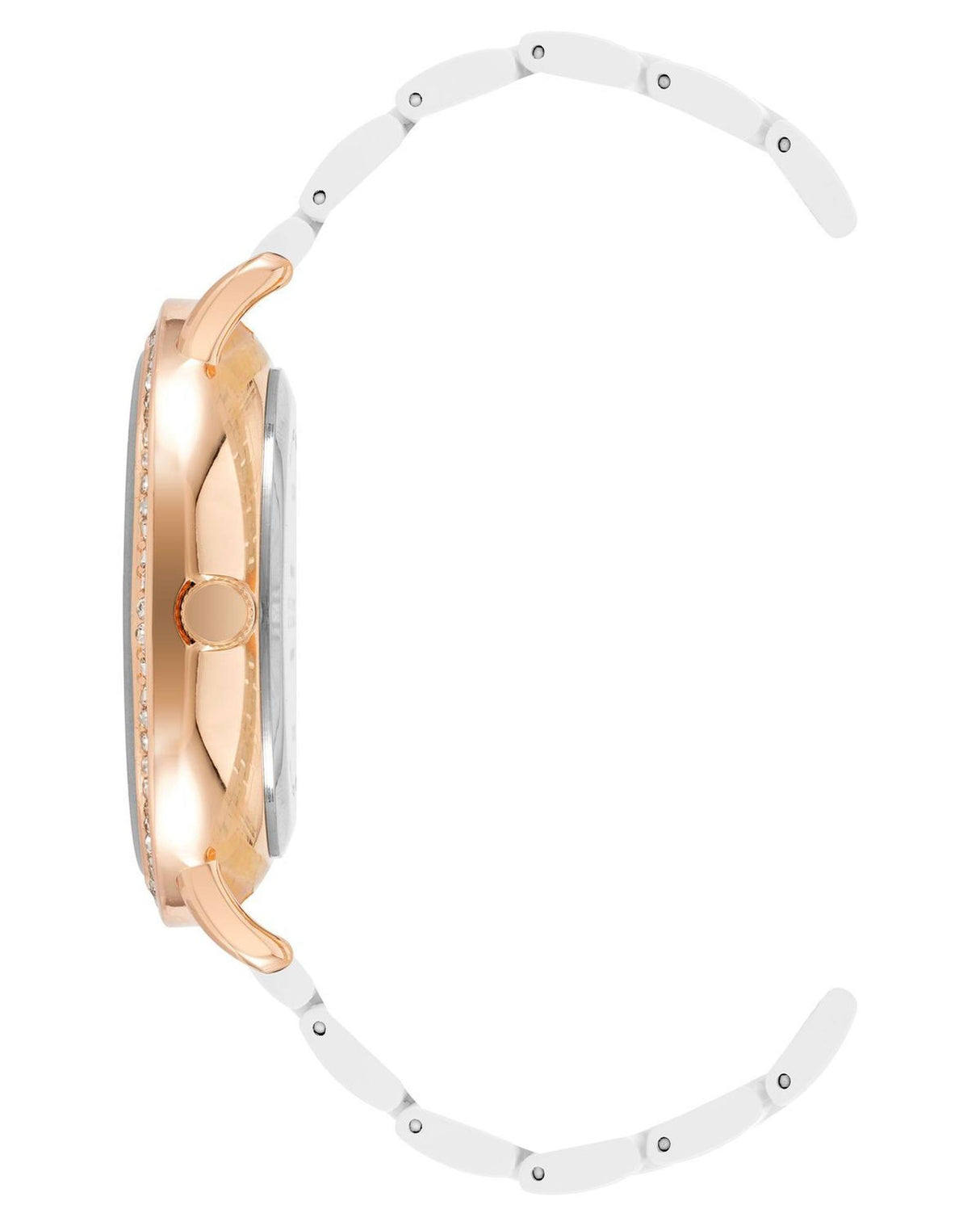 Rose Gold Fashion Watch with Rhine Stone Facing One Size Women