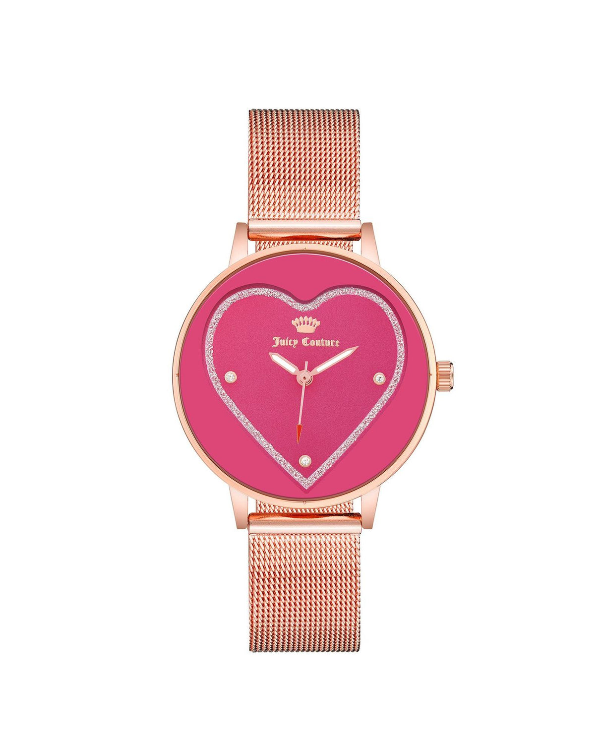 Rose Gold Analog Bangle Watch with Rhine Stone Facing One Size Women