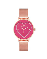 Rose Gold Analog Bangle Watch with Rhine Stone Facing One Size Women