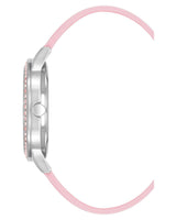 Silver Analog Fashion Watch with Rhine Stone Facing One Size Women