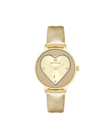 Gold Fashion Analog Watch with Rhine Stone Facing One Size Women