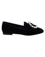 Black Crystal-Embellished Dolce &amp; Gabbana Loafers 37.5 EU Women