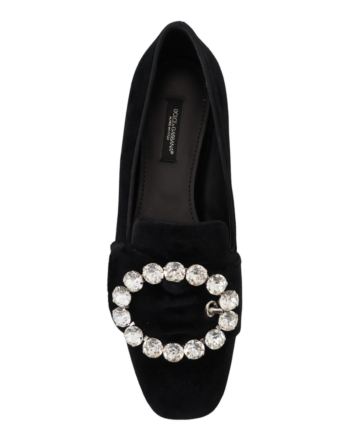 Black Crystal-Embellished Dolce &amp; Gabbana Loafers 37.5 EU Women