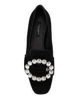 Black Crystal-Embellished Dolce &amp; Gabbana Loafers 37.5 EU Women