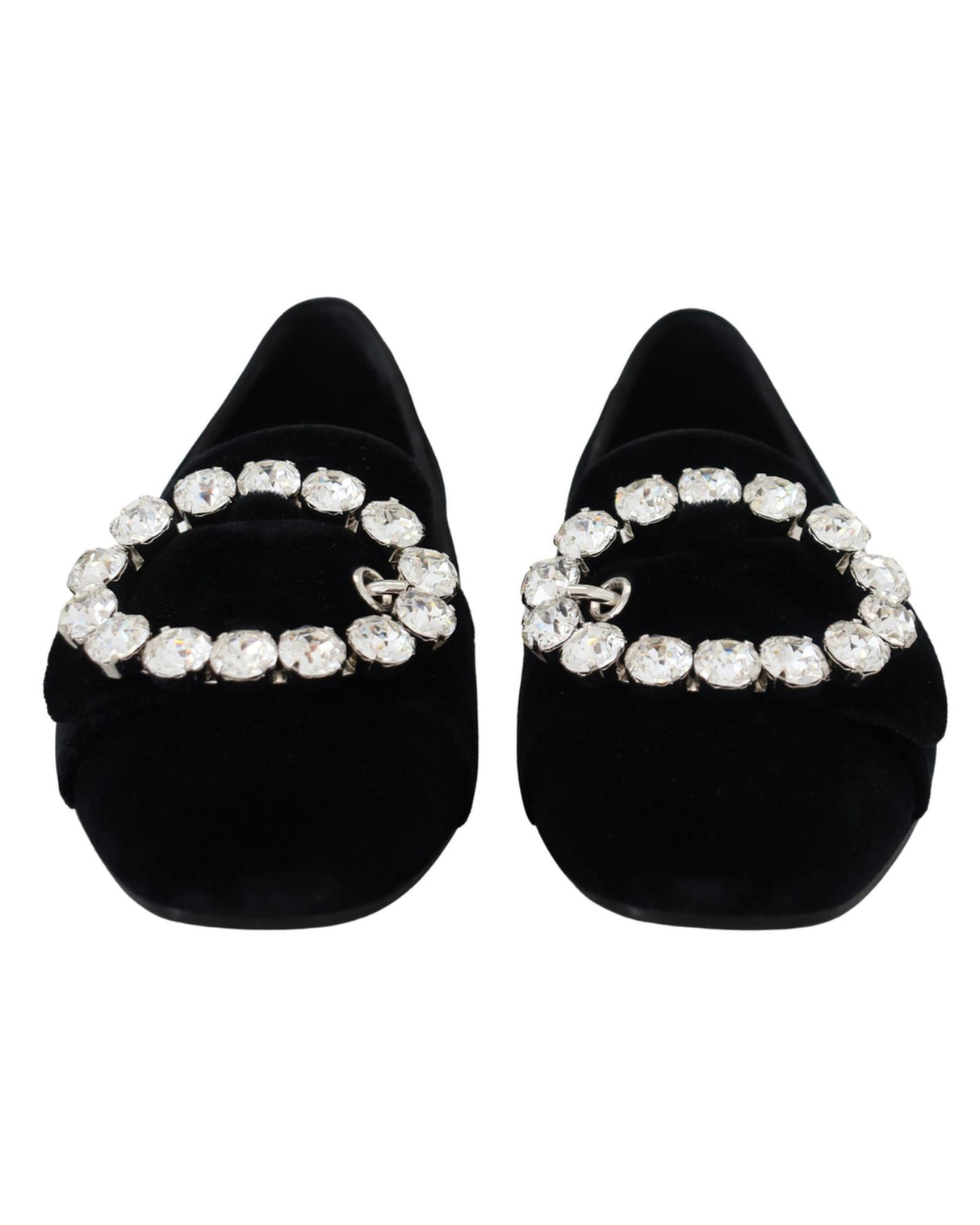 Black Crystal-Embellished Dolce &amp; Gabbana Loafers 37.5 EU Women