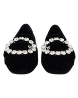 Black Crystal-Embellished Dolce &amp; Gabbana Loafers 37.5 EU Women