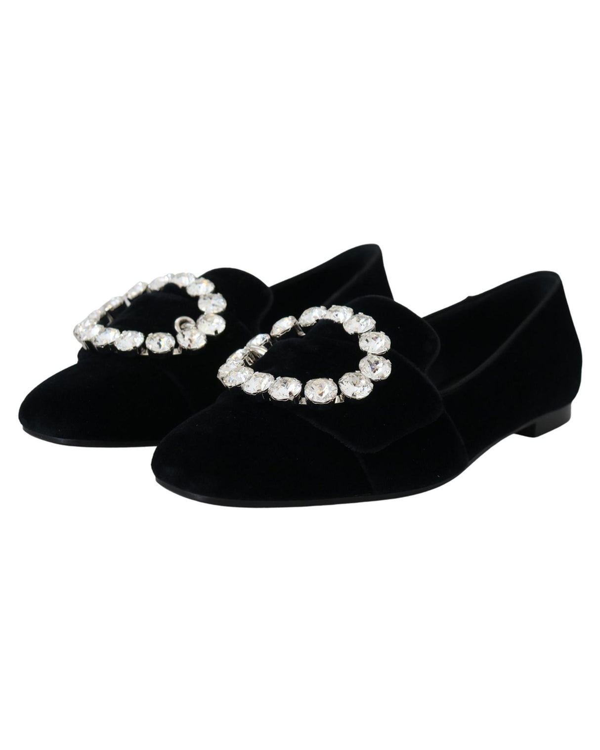 Black Crystal-Embellished Dolce &amp; Gabbana Loafers 37.5 EU Women