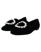 Black Crystal-Embellished Dolce &amp; Gabbana Loafers 37.5 EU Women