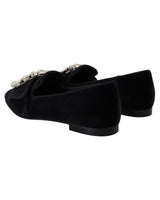 Black Crystal-Embellished Dolce &amp; Gabbana Loafers 37.5 EU Women