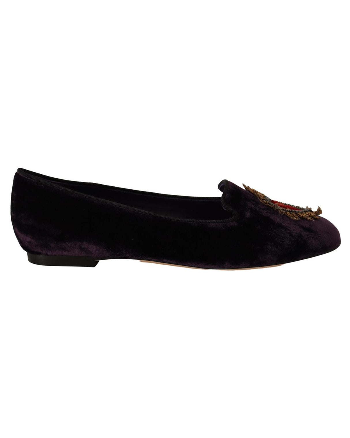 Dolce &amp; Gabbana Jacquard Loafers Flats with DG Heart Appliques 36 EU Women