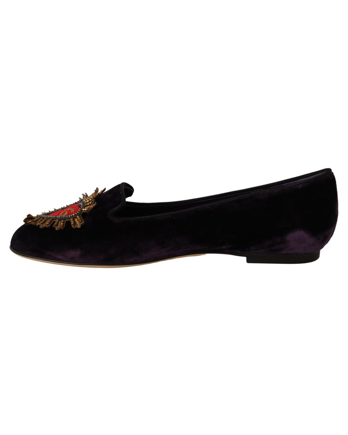 Dolce &amp; Gabbana Jacquard Loafers Flats with DG Heart Appliques 36 EU Women