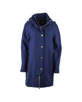 Blue  Coat with Hood and Golden Button Closure 42 IT Women