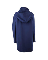 Blue  Coat with Hood and Golden Button Closure 42 IT Women