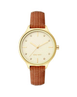 Gold Rhinestone Fashion Wristwatch with Quartz Movement One Size Women