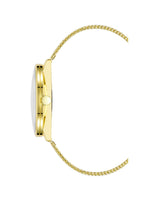 Gold Bangle Quartz Watch with Stainless Steel Mesh Wristband One Size Women