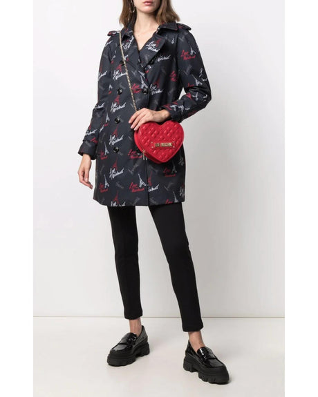 Button Closure Black Coat 44 IT Women