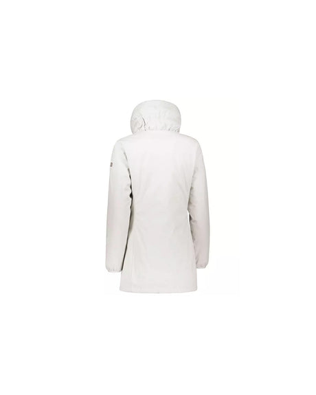Technical Fabric Down Jacket with High Collar and Zip Closure M Women