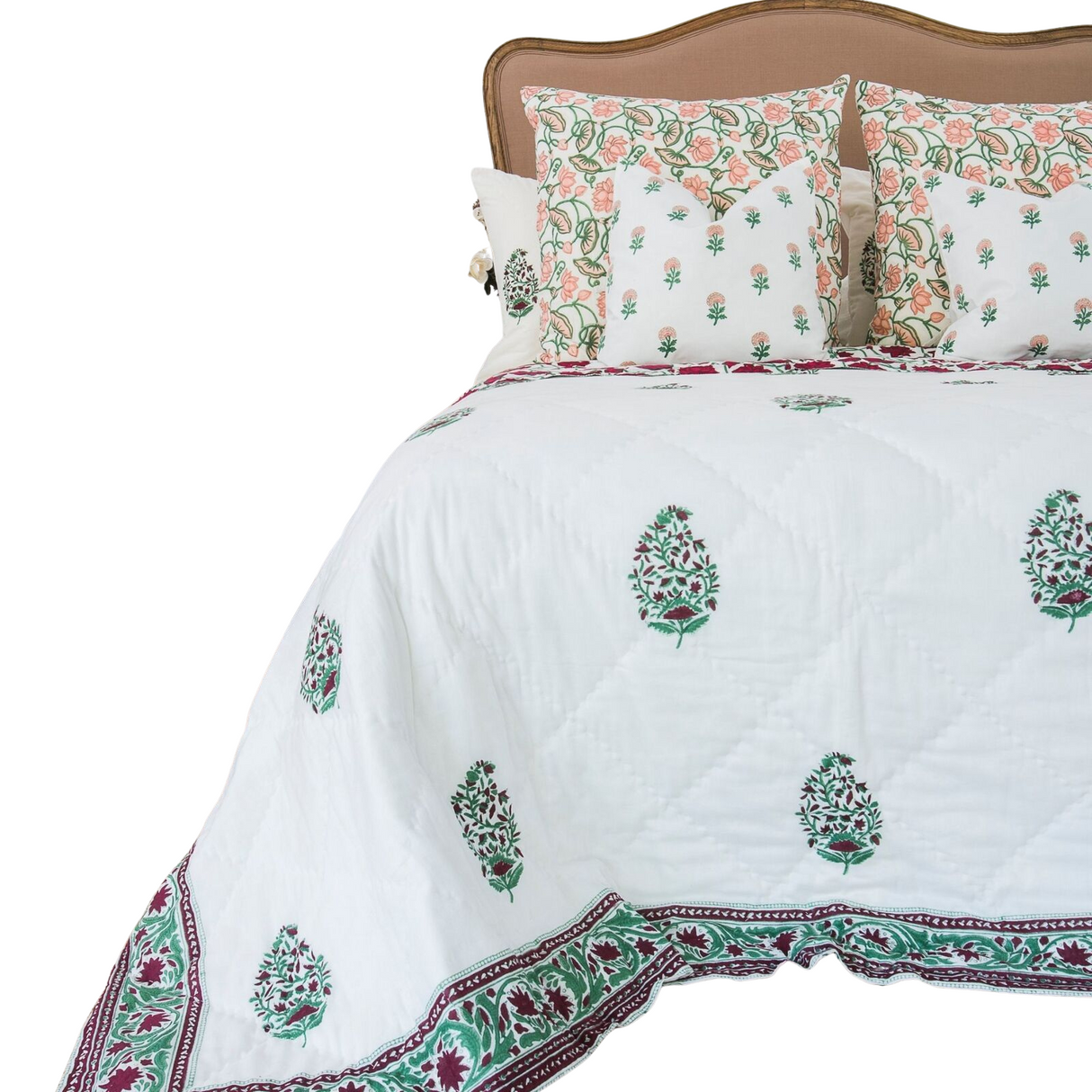 Kaner Coverlet Bedspread Quilt Bed Doona - Ruby (Queen 210cm x 210cm Size)