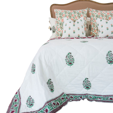 Kaner Coverlet Bedspread Quilt Bed Doona - Ruby (Queen 210cm x 210cm Size)