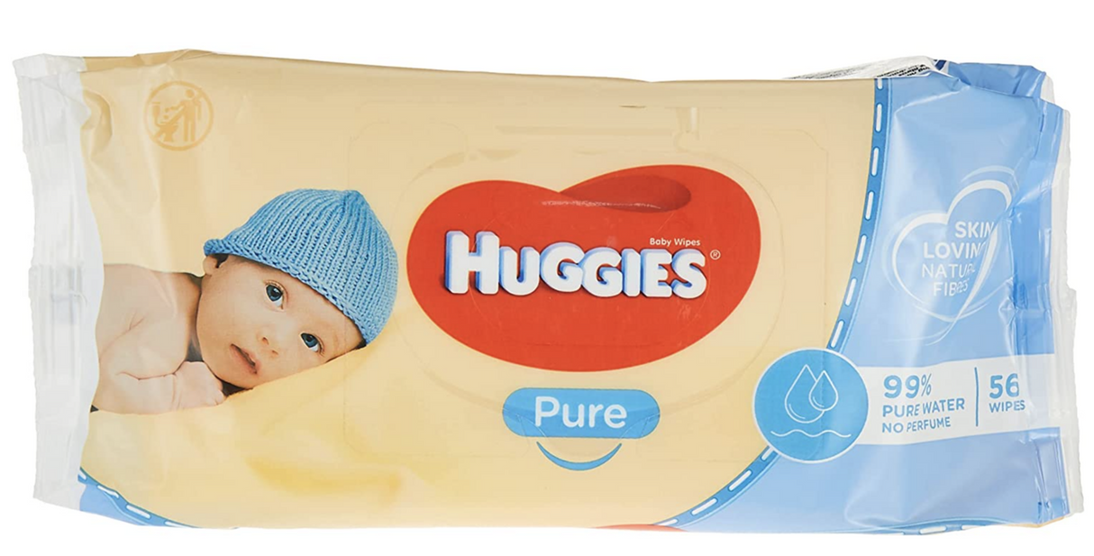 Pk56 Baby Wipes Pure Unscented Sticky Top