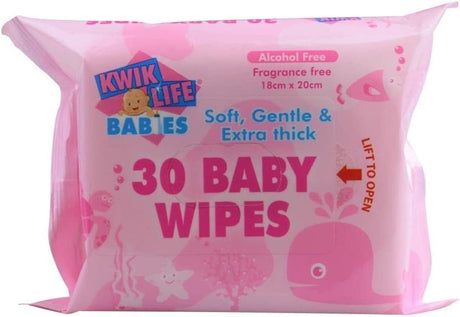 Pk30 Baby Wipes With Sticky Top Alcohol Free Fragrance Free