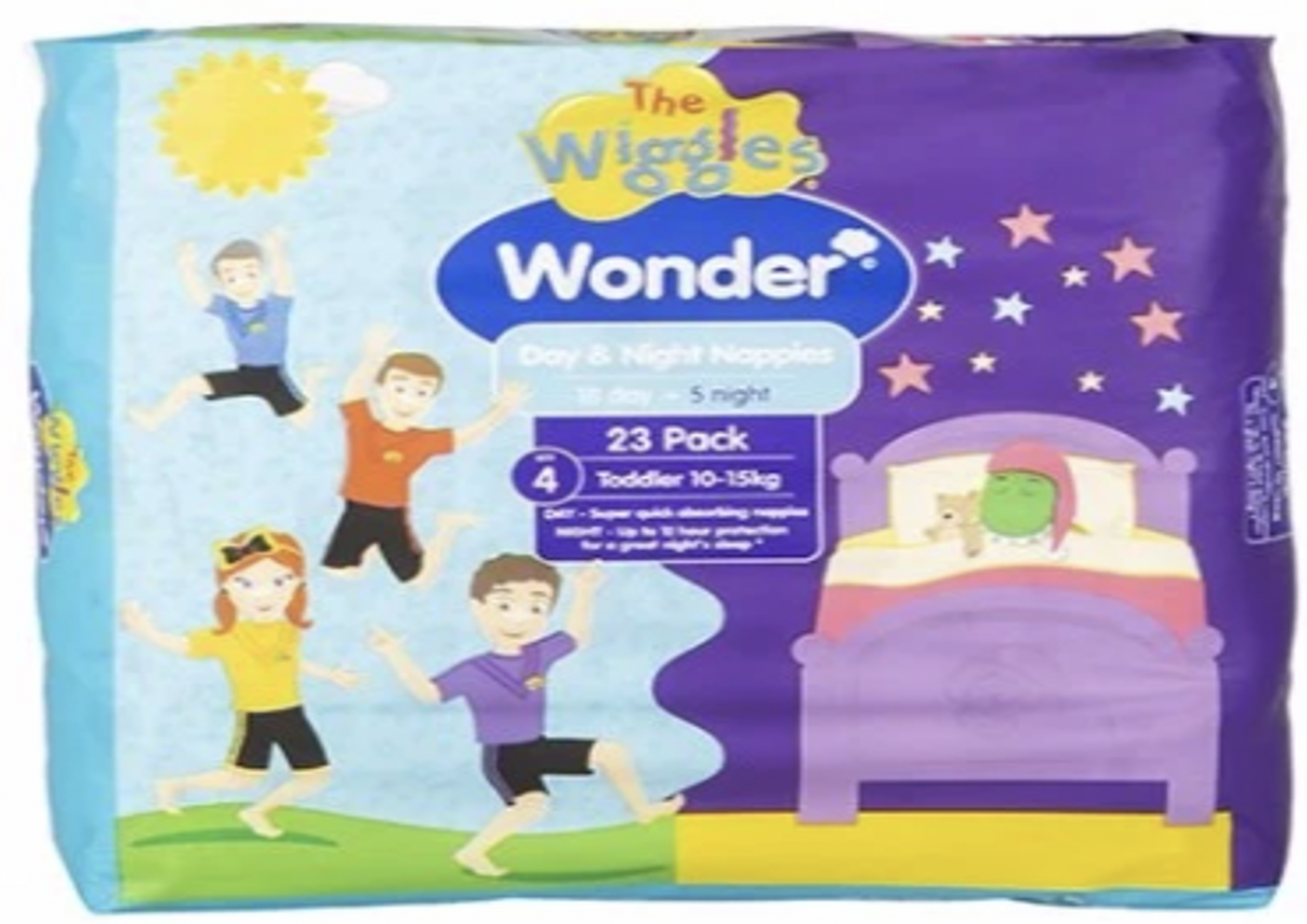 Wonder Pk23  Day & Night Nappies Toddler 10-15 Kg Size 4