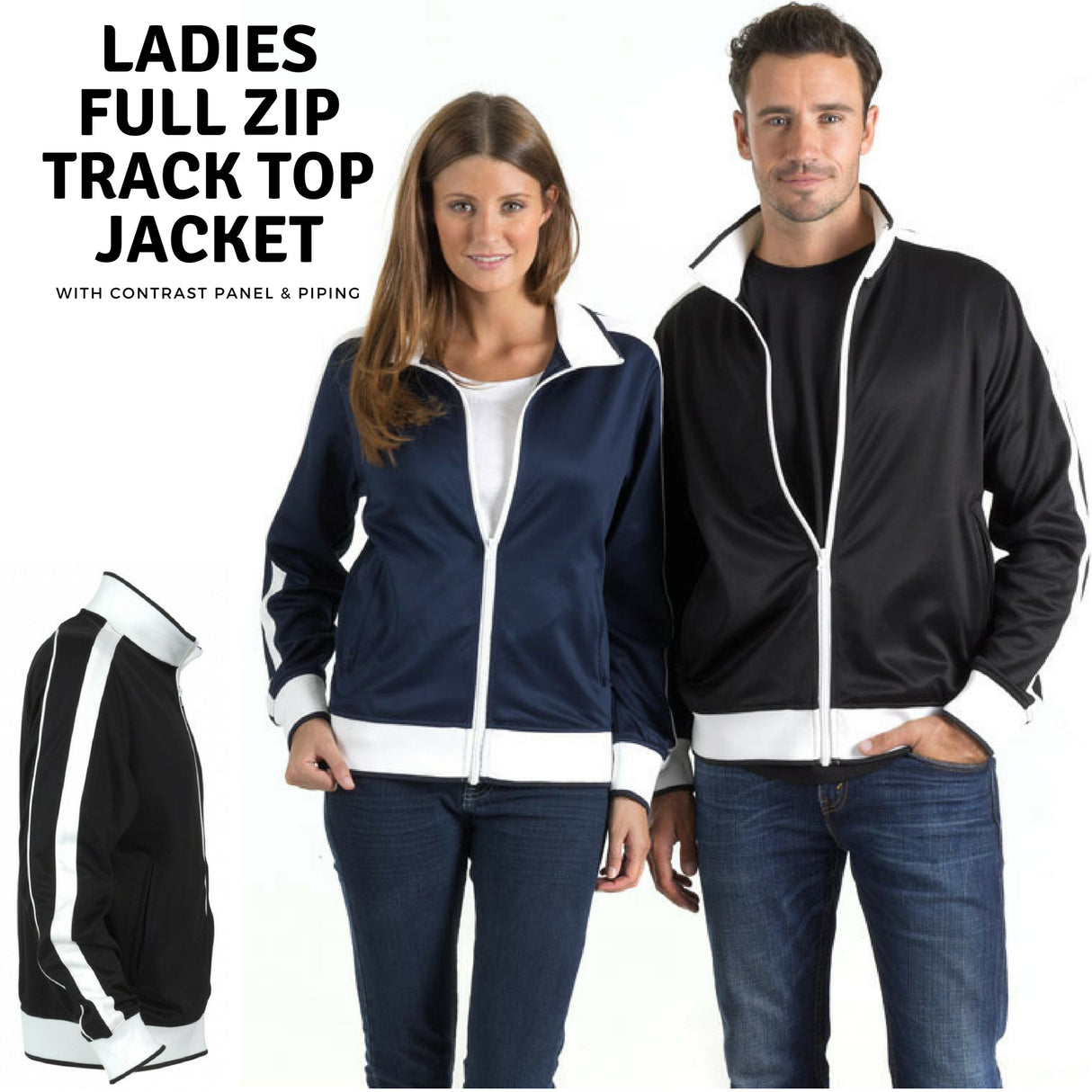 Ladies Track Top Jacket Tracksuit Warm Winter Full Zip Varsity Jumper