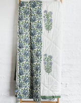 Iris Quilt Bedspread Throw Rug Queen Size