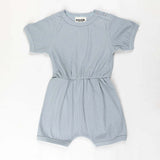 Babies + Kids - Ribbed Cotton Romper - Capri Blue