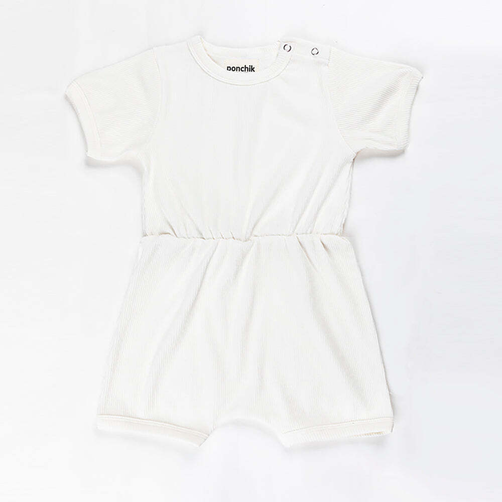 Babies + Kids - Ribbed Cotton Romper - Daisy