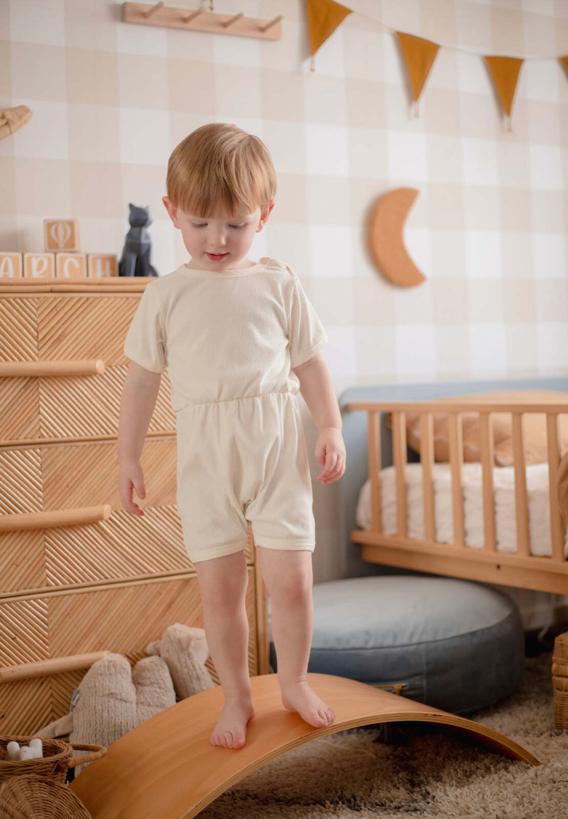 Babies + Kids - Ribbed Cotton Romper - Daisy