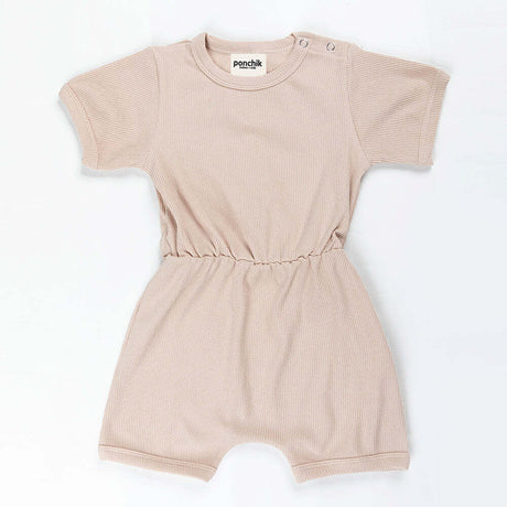 Babies + Kids - Ribbed Cotton Romper - Sugar Cookie