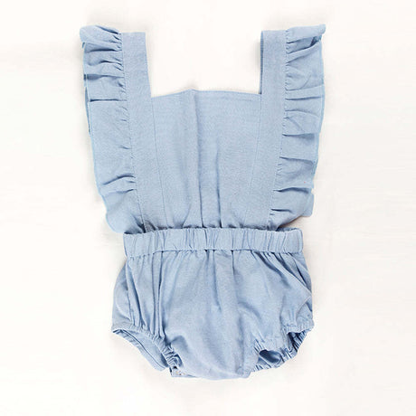 Babies + Kids Ruffle Back Romper - Capri Blue
