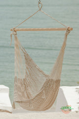 Extra Large Outdoor Cotton Mexican Hammock Chair in Cream Colour
