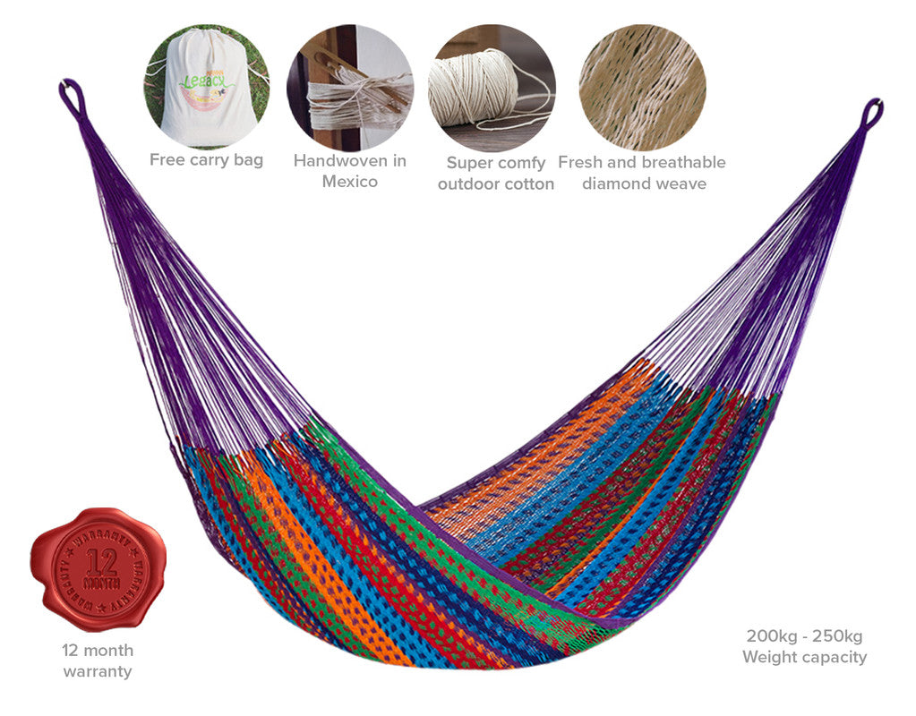 Outdoor undercover cotton  hammock Family size Colorina