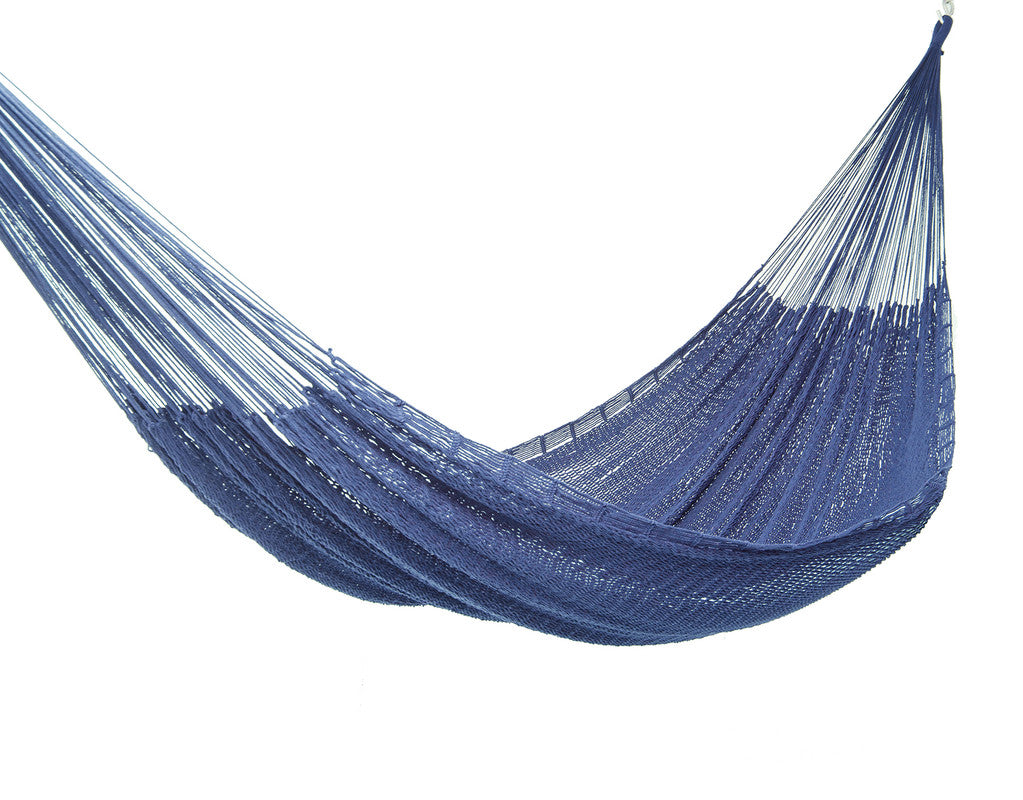Outdoor undercover cotton  hammock King size Blue