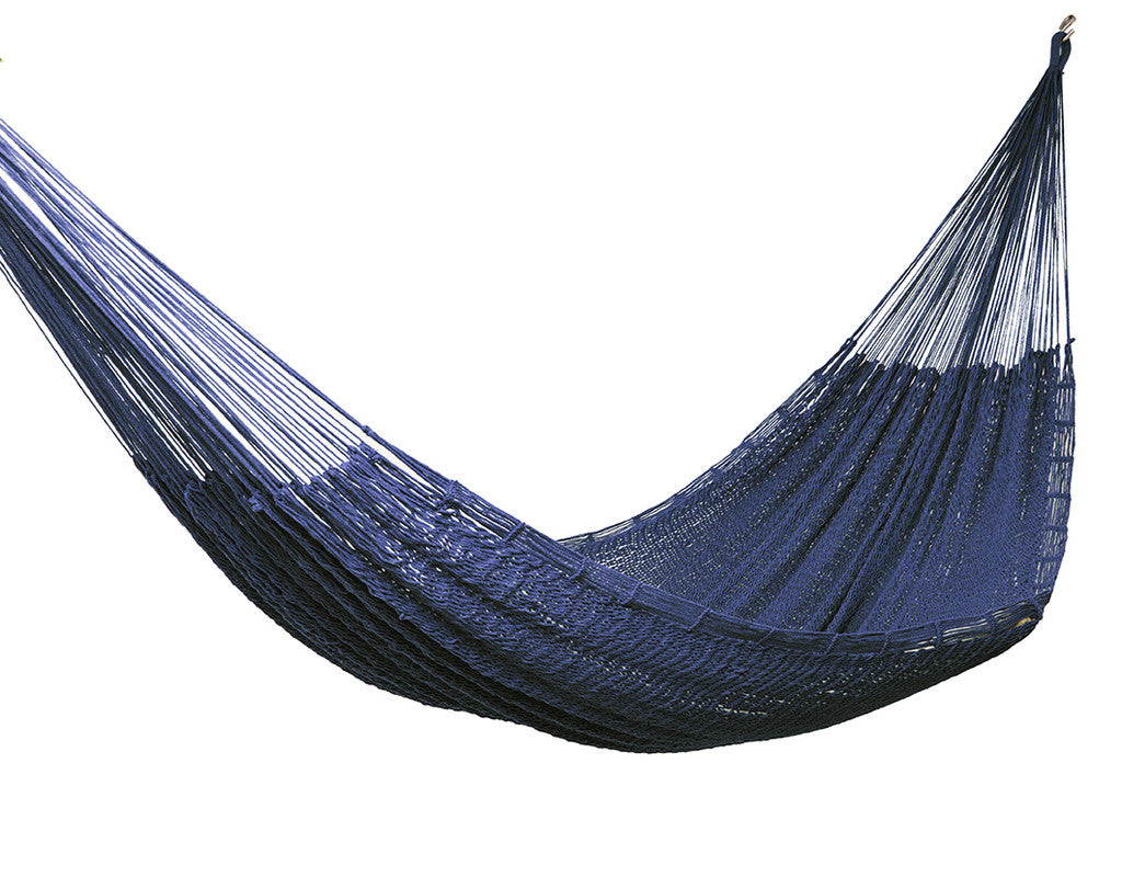 Outdoor undercover cotton  hammock King size Blue