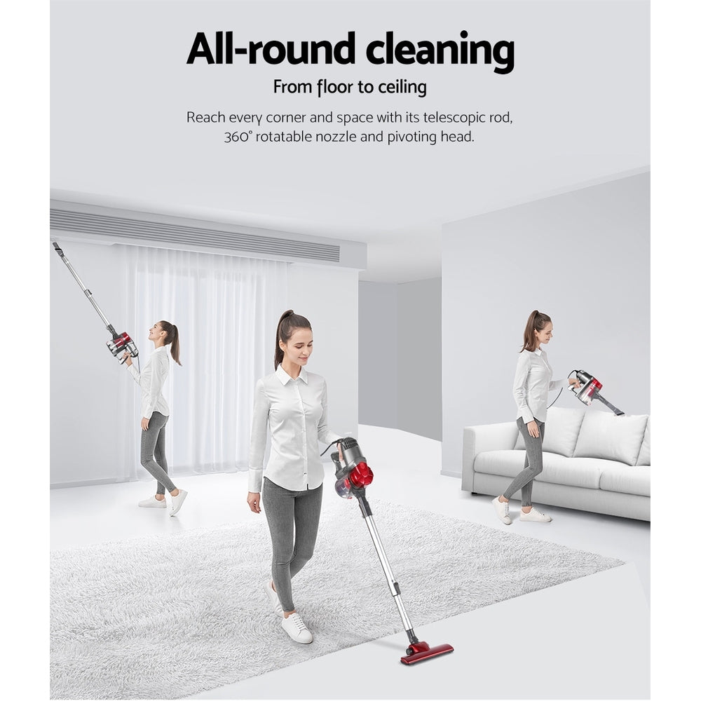 Handheld Vacuum Cleaner Bagless Corded 450W Red