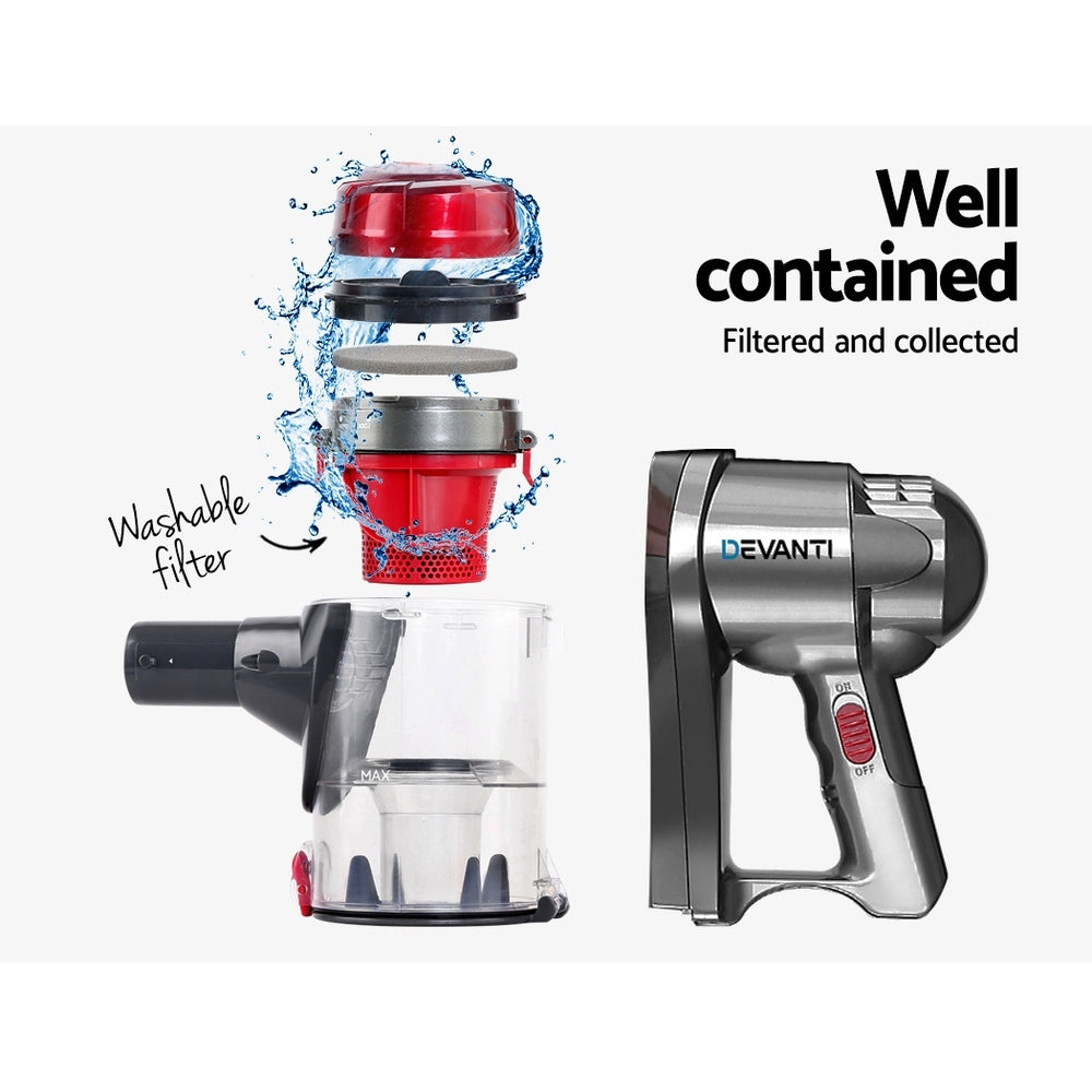 Handheld Vacuum Cleaner Bagless Corded 450W Red