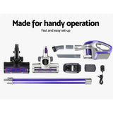 Handheld Vacuum Cleaner Cordless Roller Brush Head Purple