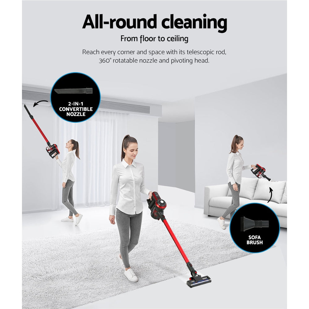 Handheld Vacuum Cleaner Brushless Cordless 250W Red