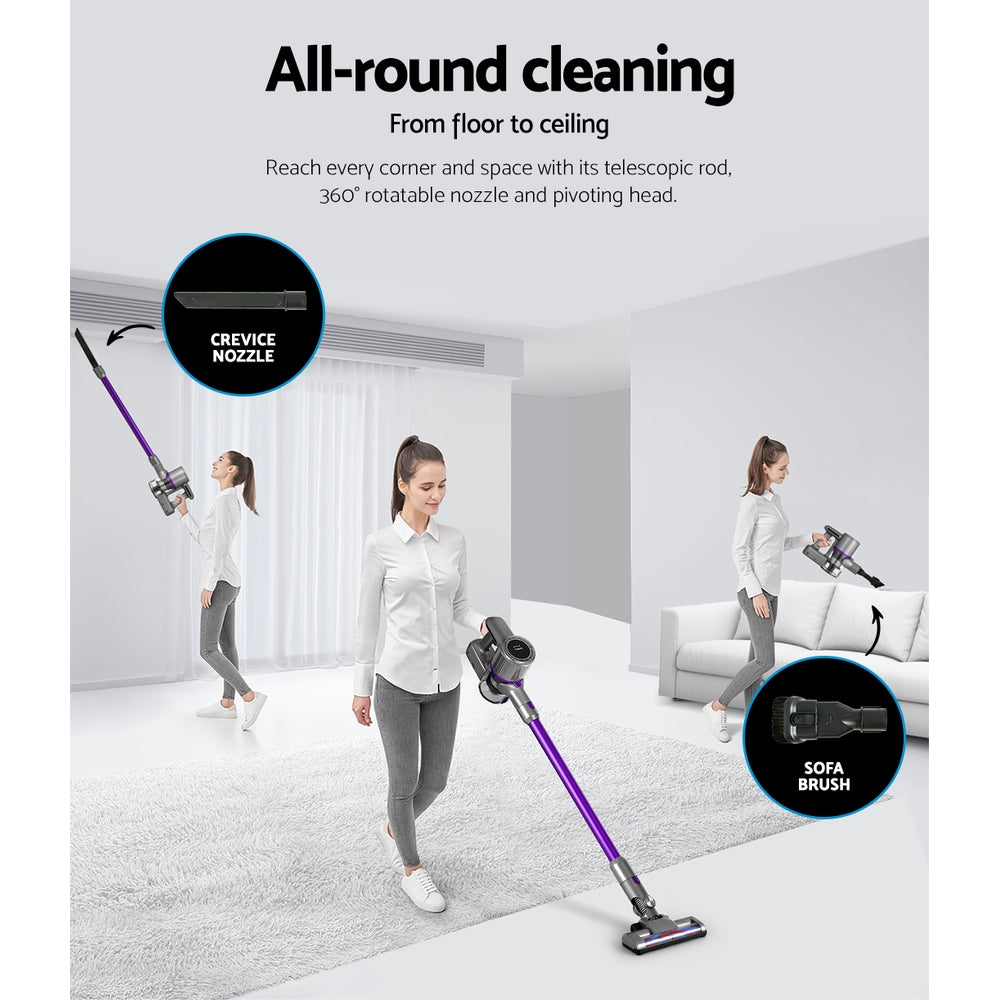 Handheld Vacuum Cleaner Bagless Cordless 120W Purple