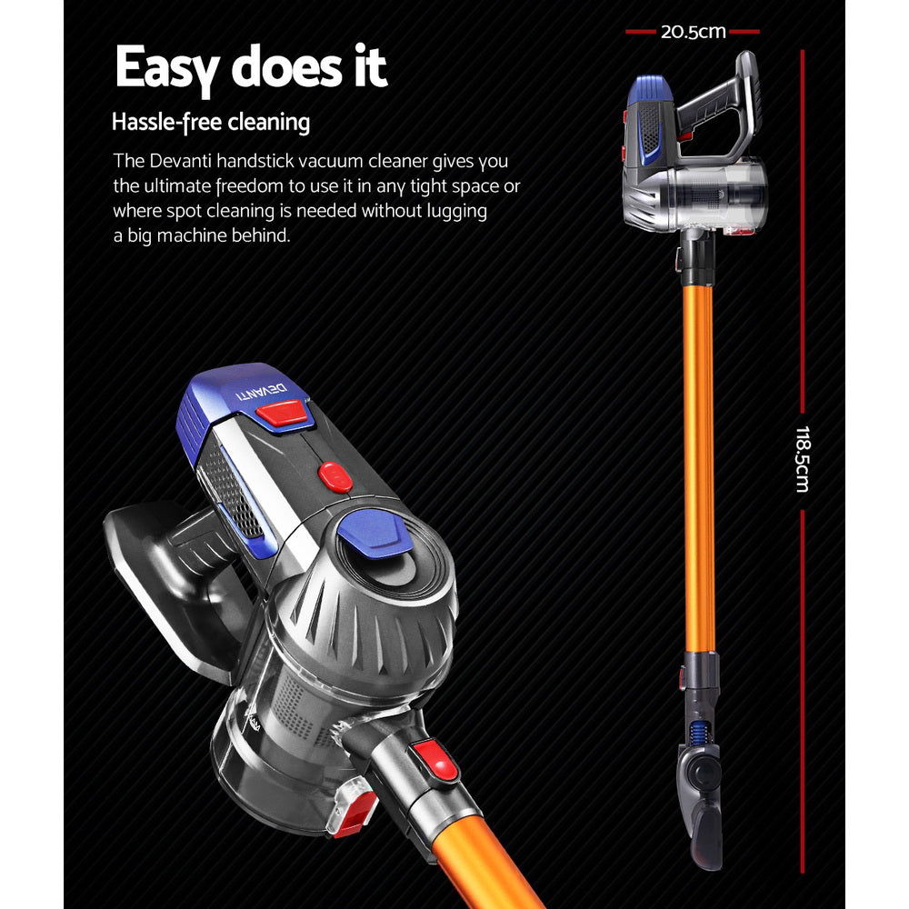 Handheld Vacuum Cleaner Bagless Cordless 150W Gold