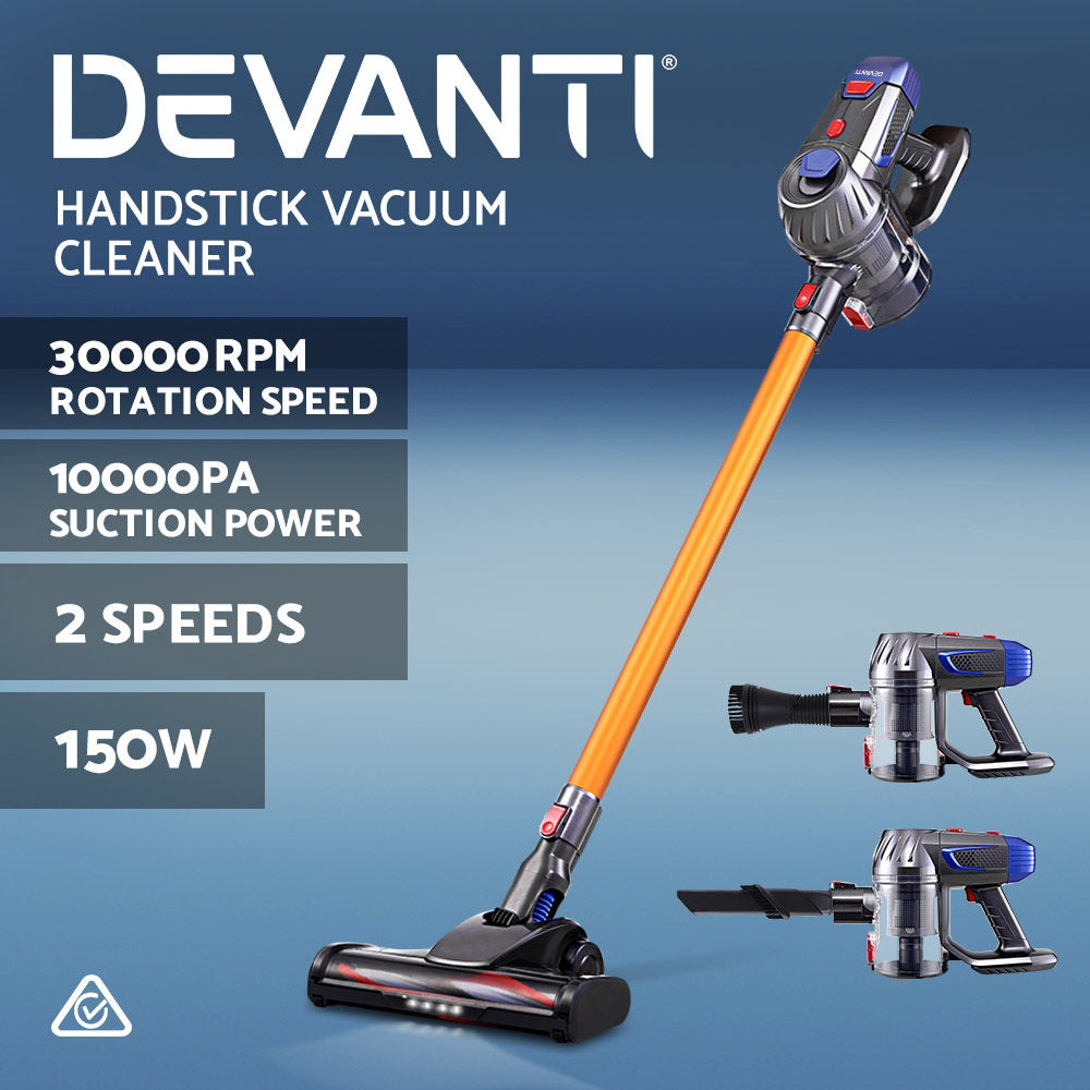 Handheld Vacuum Cleaner Bagless Cordless 150W Gold